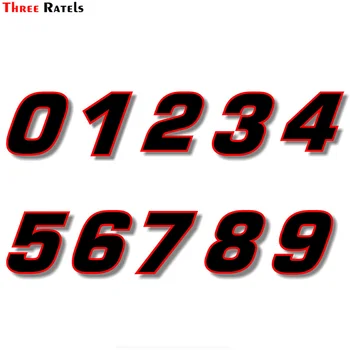Три ratels FTC-717 # Виниловая наклейка, наклейка с черным (красным контуром) квадратным шрифтом, гоночный номер, Наклейка с Гоночным номером для Автомобиля, мотоцикла