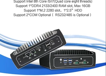 Топовый игровой ПК i5 8250U mini pc Kaby Lake Безвентиляторный Мини-ПК DDR4 RAM Win 10 Intel HD Graphics 620 Mini Computer HTPC