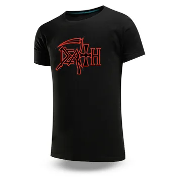 Модная мужская футболка с круглым вырезом и принтом дэт-рок-группы Heavy Metal, летняя спортивная свободная дышащая уличная одежда с принтом с короткими рукавами