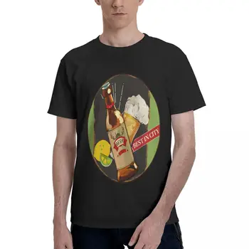 Мужская футболка Хлопковая однотонная футболка Мужская повседневная пивная футболка с круглым вырезом Мужская высококачественная