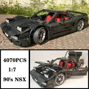 4070ШТ 90-х Honda NSX 1:7 MOC-30093 Классический Супер Автомобиль Строительный Блок Кирпичи DIY Игрушки для Детей Подарки Мальчик 6-Цилиндровый Двигатель Игрушка