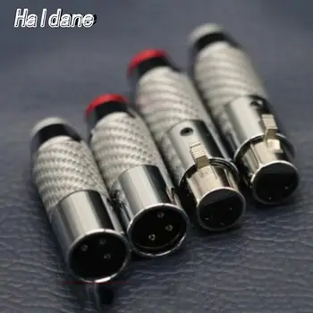 Haldane 4шт HIFI 3-контактный разъем XLR из углеродного волокна Микрофон Аудио XLR Мужской и женский разъем для DIY XLR сбалансированный кабель