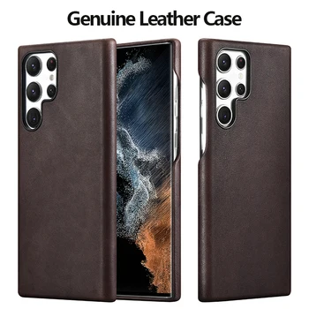 Чехол из натуральной кожи для Samsung Galaxy S23 Ultra Case классического делового качества для задней крышки телефона Samsung S23 Ultra