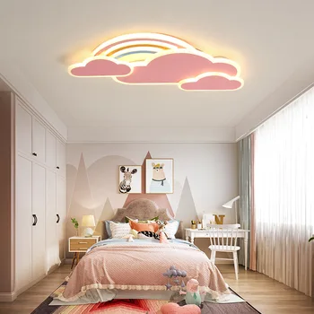 Современная Минималистичная Детская Комната Светодиодный Потолочный Светильник Nordic Creative Bedroom Warm Love Cloud Lights Светильники Розового Блеска