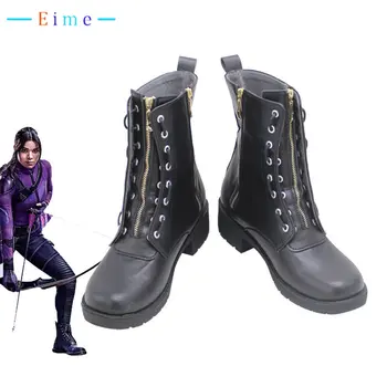Обувь для косплея супергероя Кейт Бишоп, обувь из искусственной кожи, карнавальные ботинки на Хэллоуин, реквизит для косплея на заказ