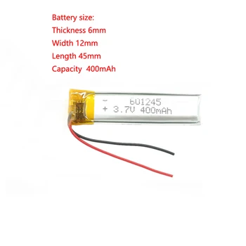 3,7 в 400 мАч 601245 Lipo перезаряжаемый литий-полимерно-ионный аккумулятор для Bluetooth-гарнитуры Mp3