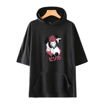 Аниме Hunter X Hunter Harajuku, Футболка с капюшоном Для мальчиков и девочек, Забавная футболка с Короткими рукавами и Мультяшным принтом, Футболка для Косплея Хисока
