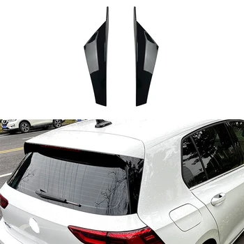 2шт Глянцево-черный ABS Спойлер заднего стекла автомобиля, накладка на боковое крыло для Volkswagen Golf 8 MK8 2020-2021 Стайлинг автомобилей
