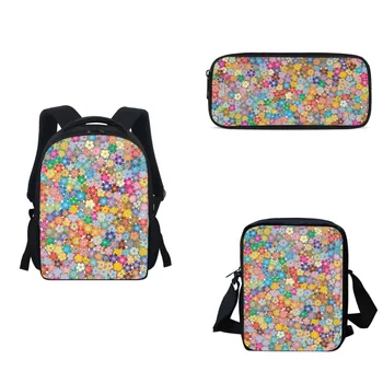 Классический набор школьных сумок с цветочным принтом для детей 3-х лет, высококачественная школьная сумка для начальной школы, рюкзак, сумки через плечо, сумка для ручек