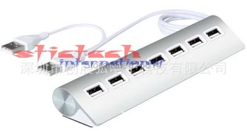 dhl или EMS 50 шт. Алюминиевый высокоскоростной 7-портовый USB 2.0 внешний концентратор-адаптер-разветвитель для ноутбука
