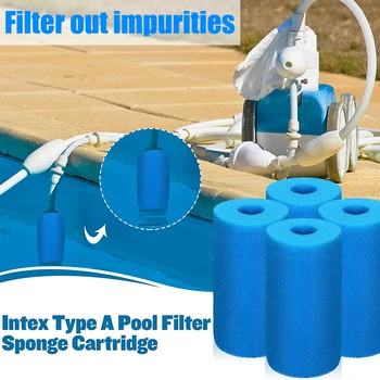 Фильтр для бассейна Intex Type A, Губчатый картридж для многоразового использования, Моющийся, Сменный фильтр для кондиционера, насос, Поролоновый Губчатый очиститель для бассейна
