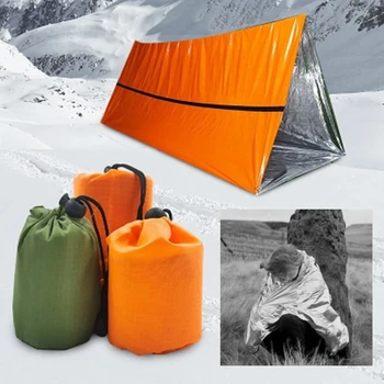 Палатка для оказания первой помощи, одеяло, спальный мешок, Спасательная трубка, комплект для палатки, термоодеяло SOS, водонепроницаемое снаряжение для выживания.