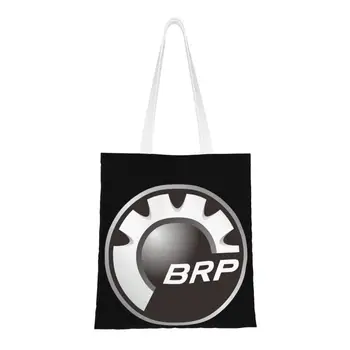 Изготовленная на заказ холщовая сумка для покупок с принтом BRP Can-Am, женская моющаяся сумка для покупок на мотоцикле, сумки для покупок