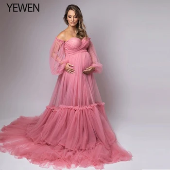 Элегантные вечерние платья с открытыми плечами Длинные платья для беременных для фотосессий Платье для фотосессии для беременных Платье для детского шоу 2021